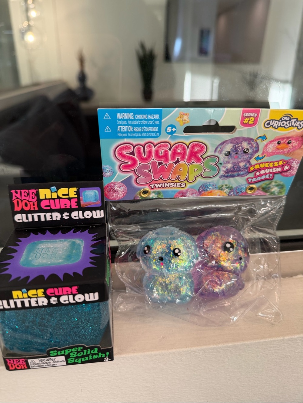 Sugar Swaps Twinsies Dogs Glitter Squishy & Nee doh Blue Glitter & Glow